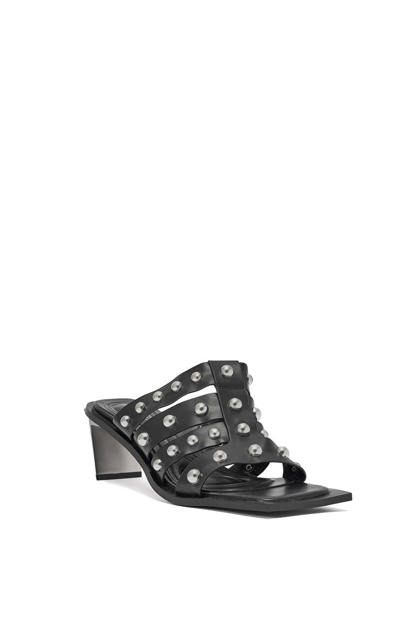 AZALEA WANG VANDAL BLACK NOVELTY HEEL SANDAL