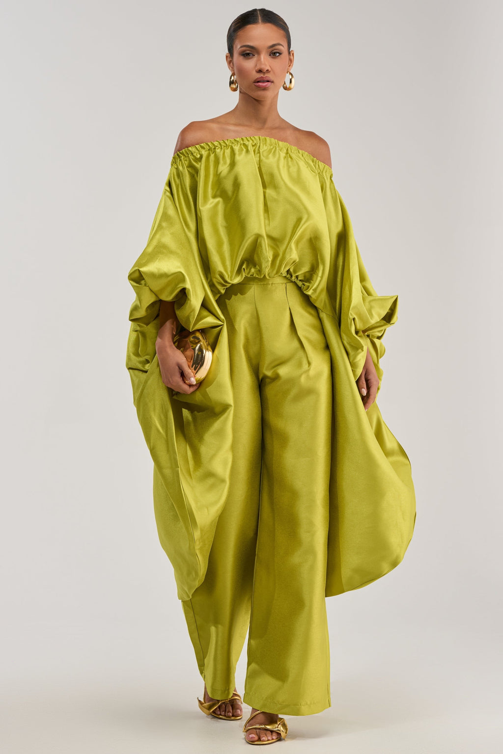 BY MY SIDE TROUSER IN CHARTREUSE