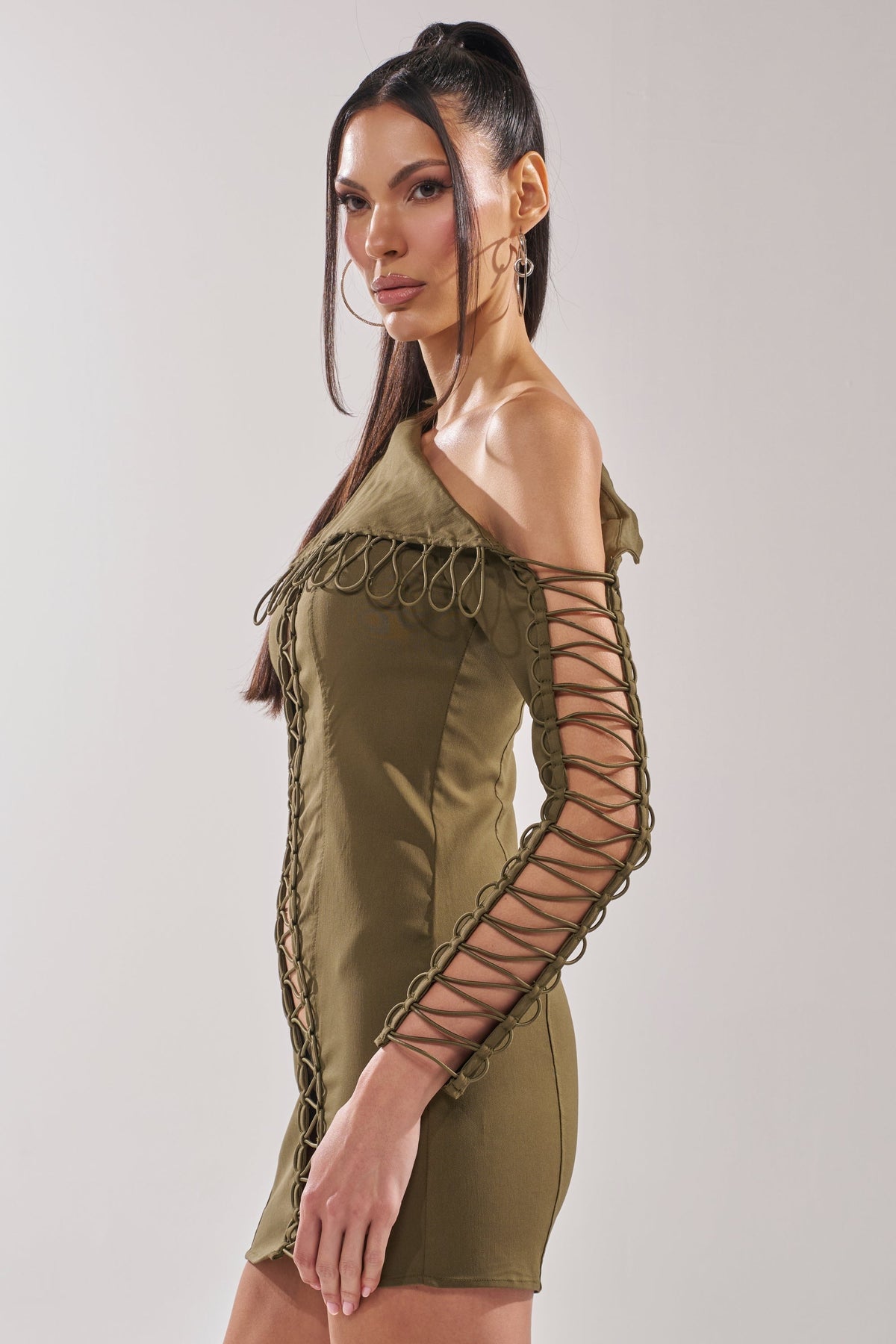 LACED UP MINI DRESS