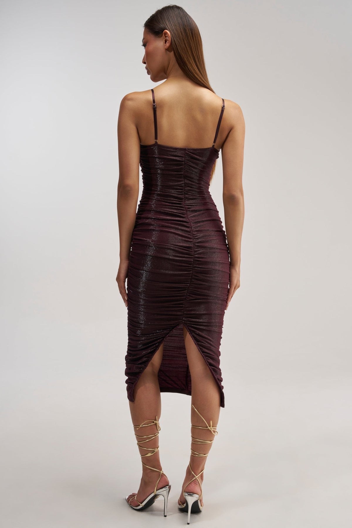 FOREVER FLIRTY RUCHED MIDI DRESS