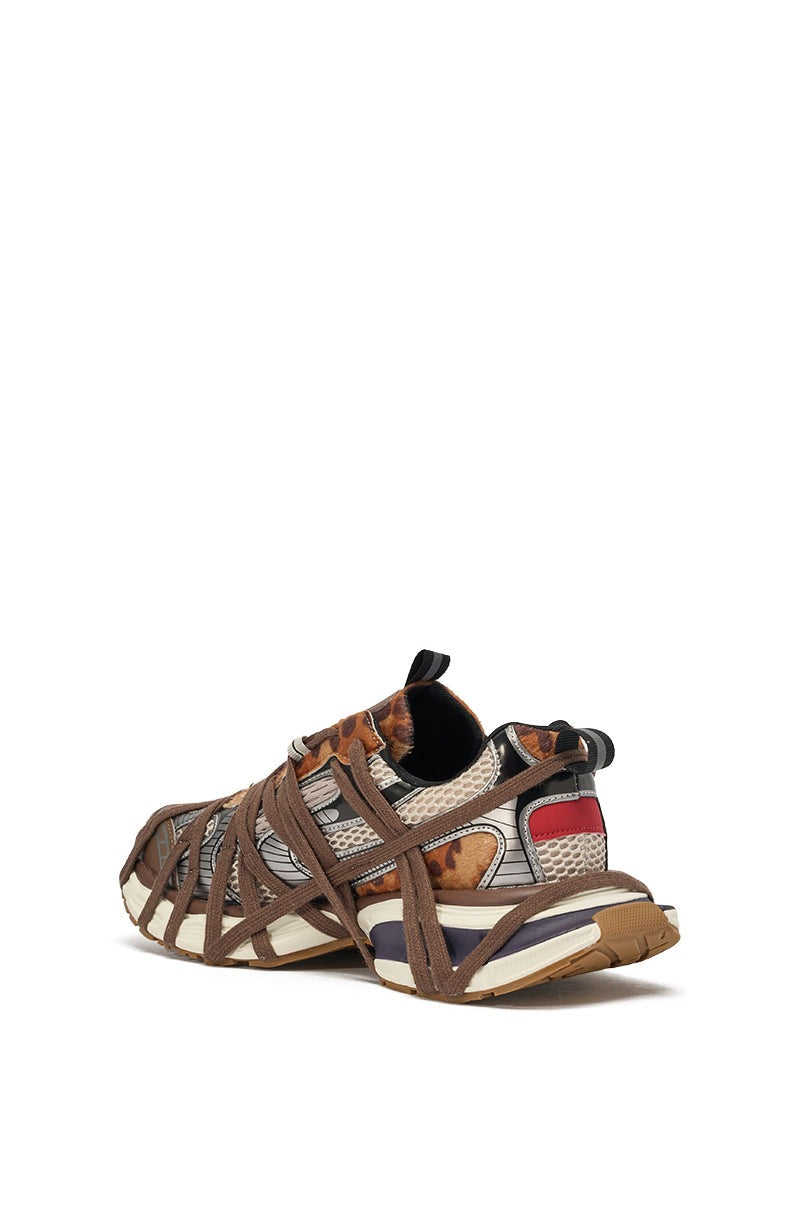 AZALEA WANG SELIE LEOPARD PRINT LACE UP SNEAKER