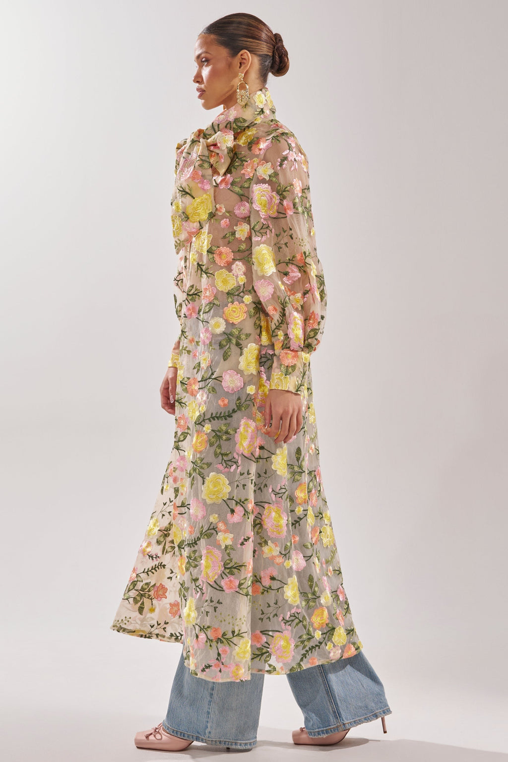 BOUQUET DREAMS FLORAL TULLE DUSTER