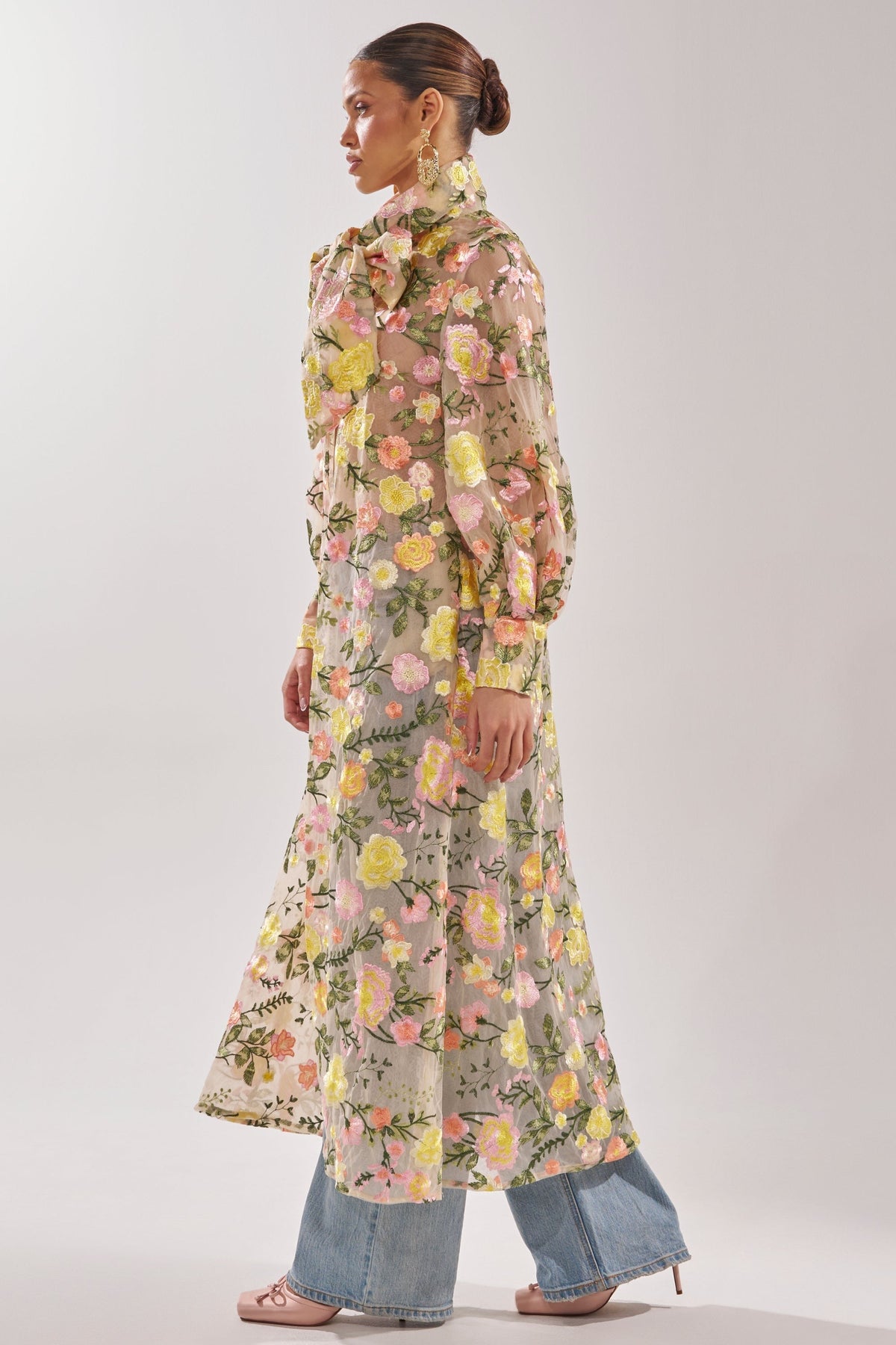 BOUQUET DREAMS FLORAL TULLE DUSTER