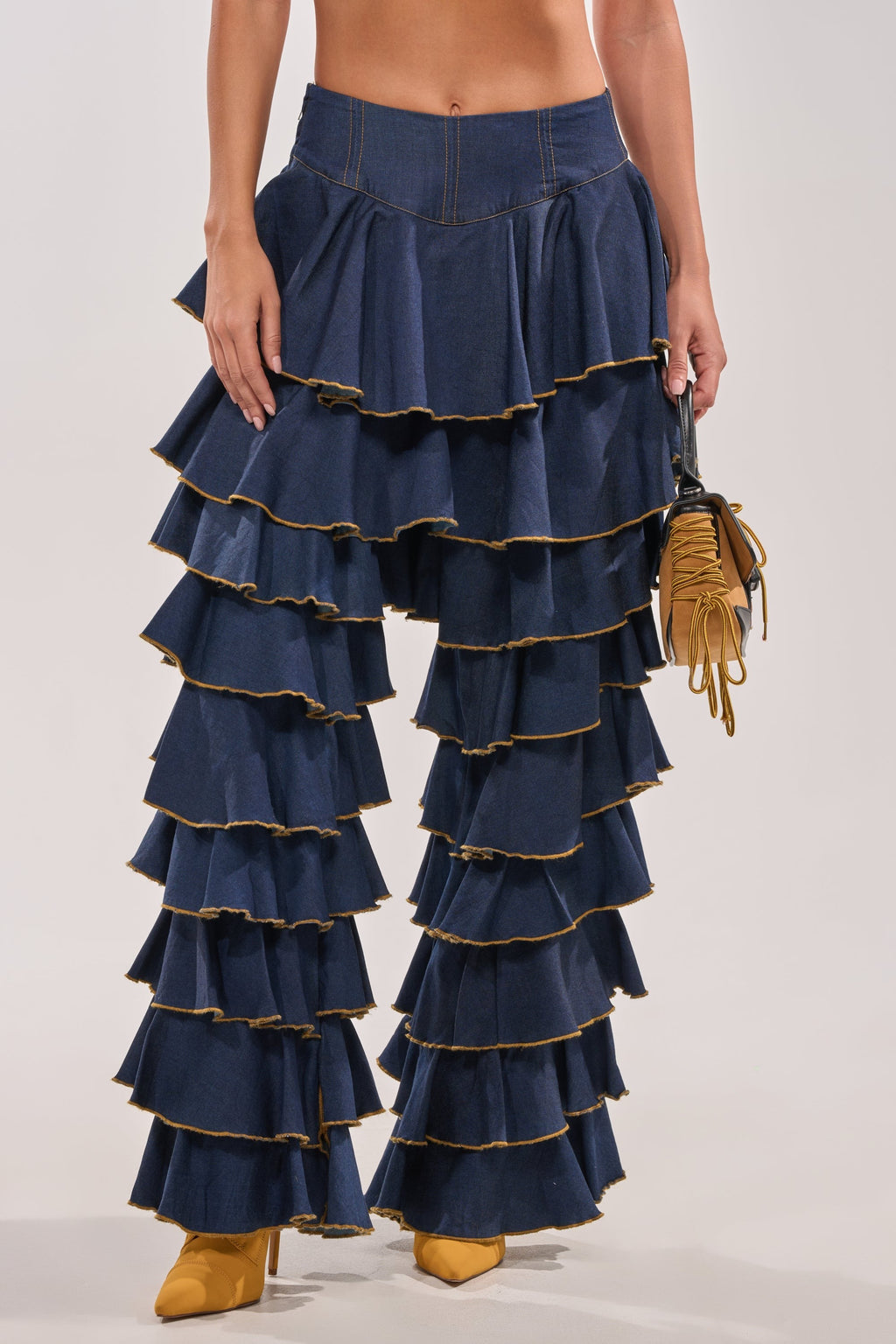 SHAKE IT OUT DENIM RUFFLE JEANS