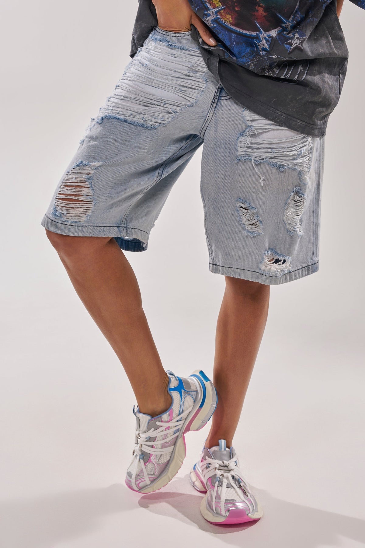 AZALEA WANG RANGLE PINK MULTI LACE SNEAKER