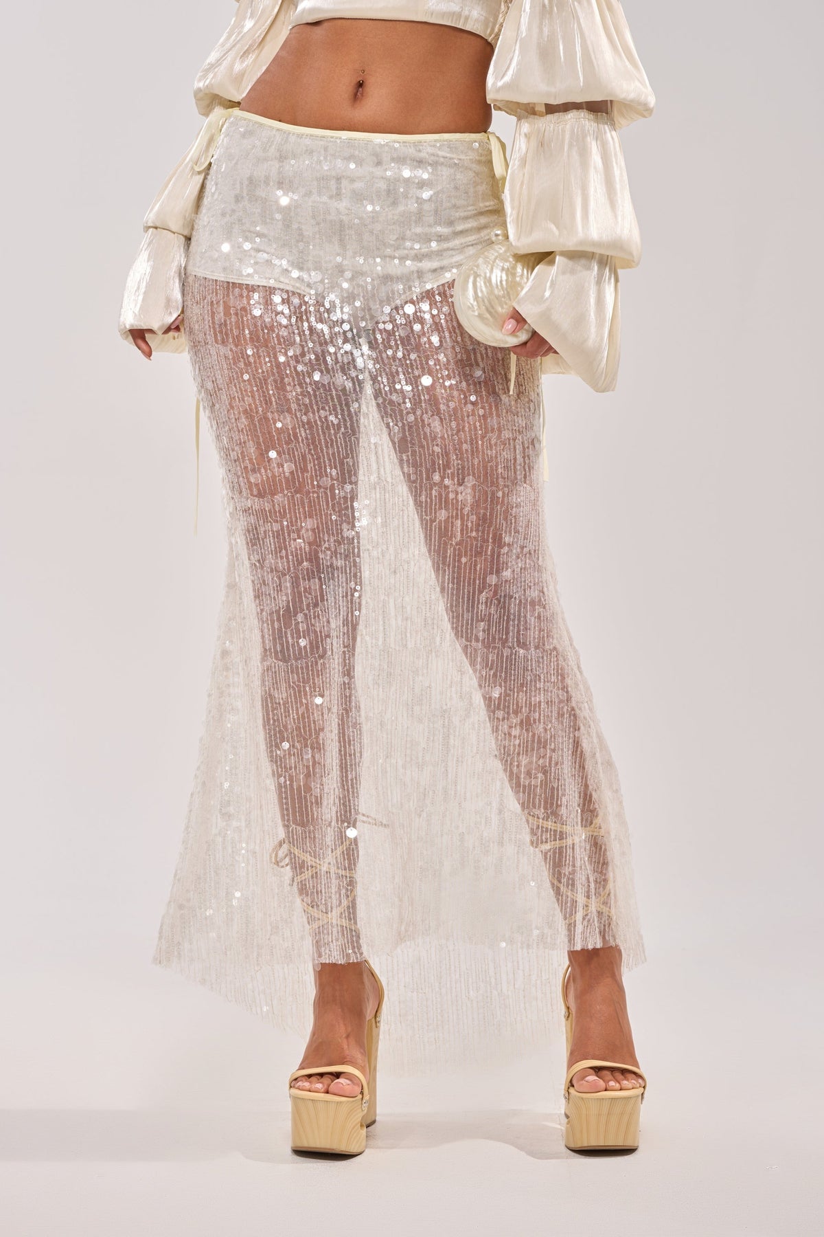 DRIPPING IN RHINESTONES MAXI SKIRT