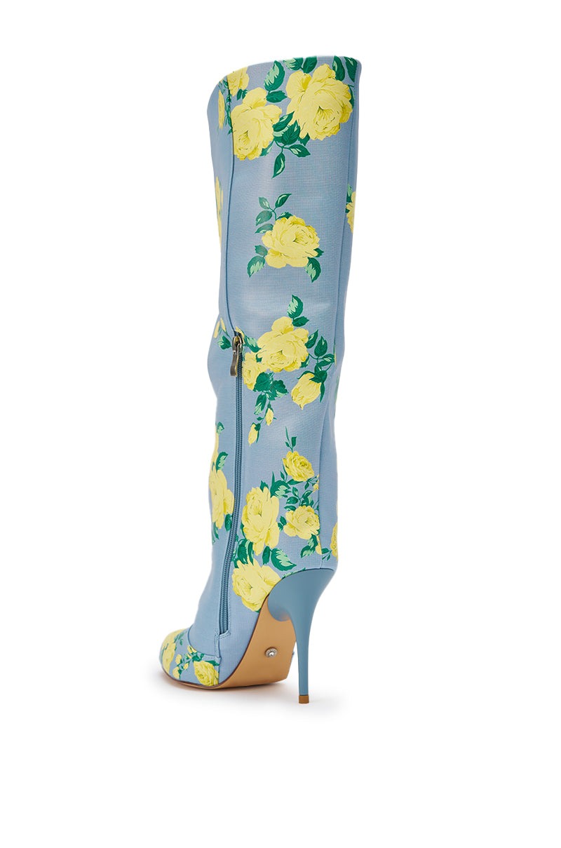 AKIRA GOLD GARLAND BLUE FLORAL BOOT