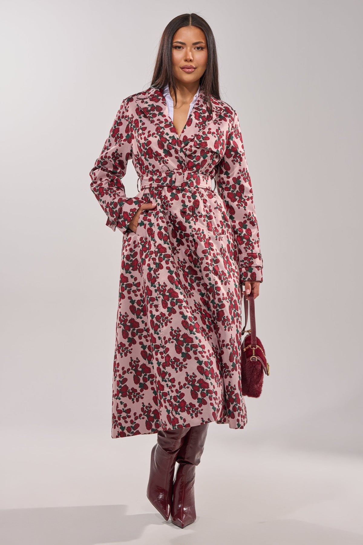 BUY ME ROSES JACQUARD TRENCH