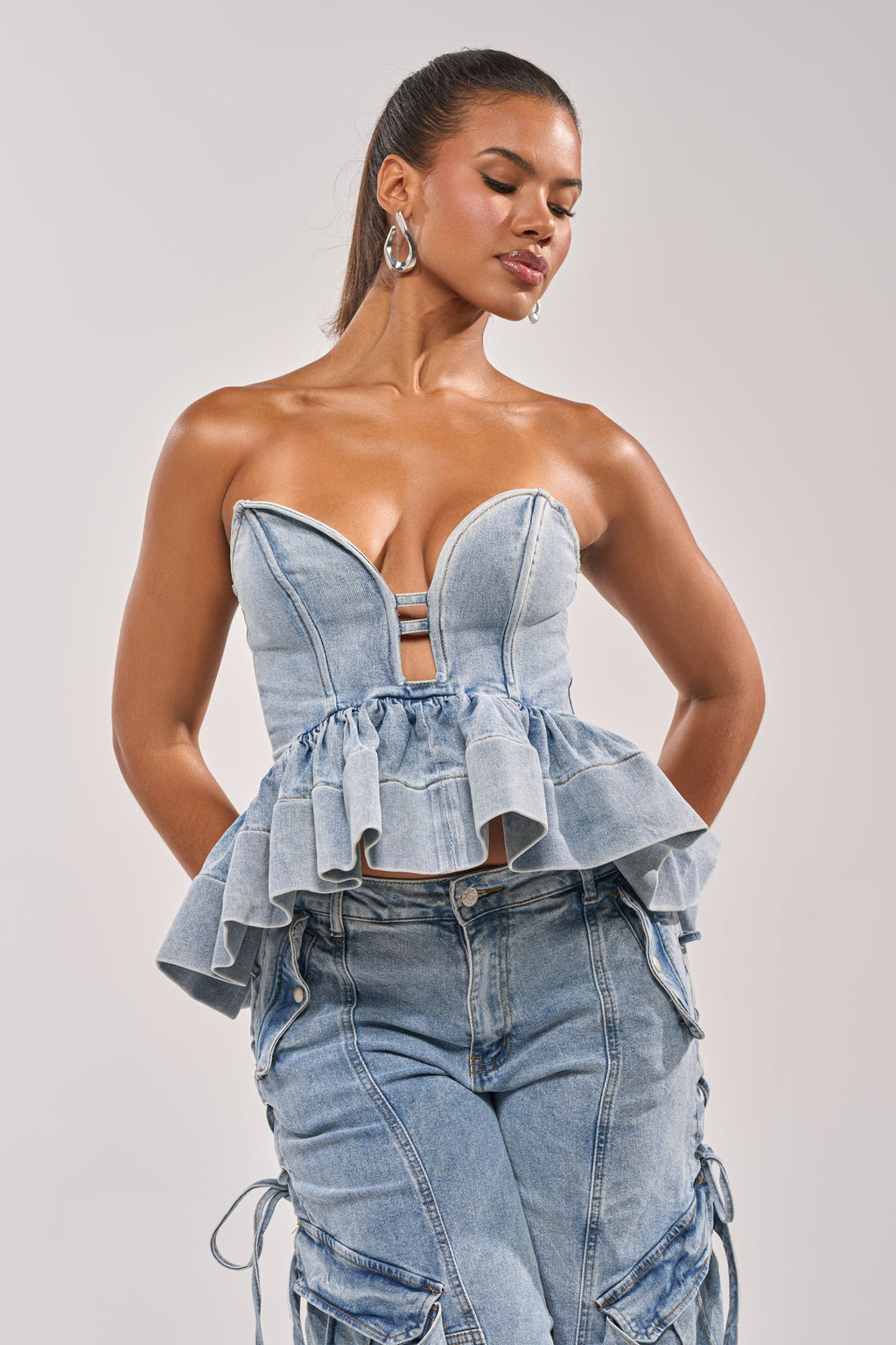 KARA DENIM BLOUSE