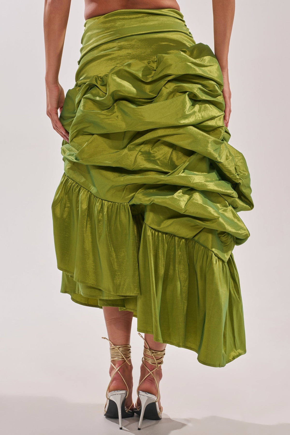 ALL OVER THE PLACE MIDI SKIRT
