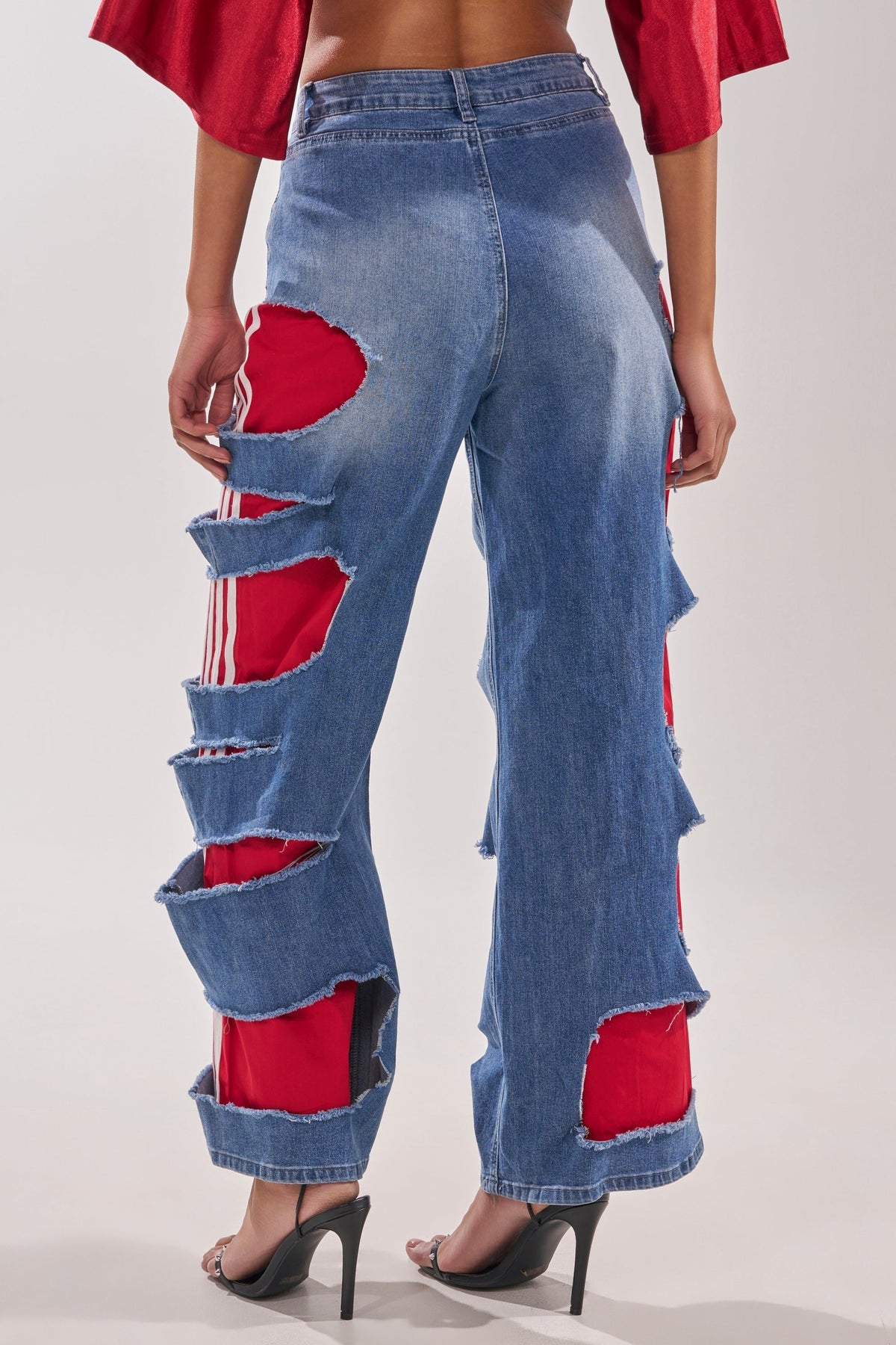 LEXIE LOW RISE DENIM TRACK PANT