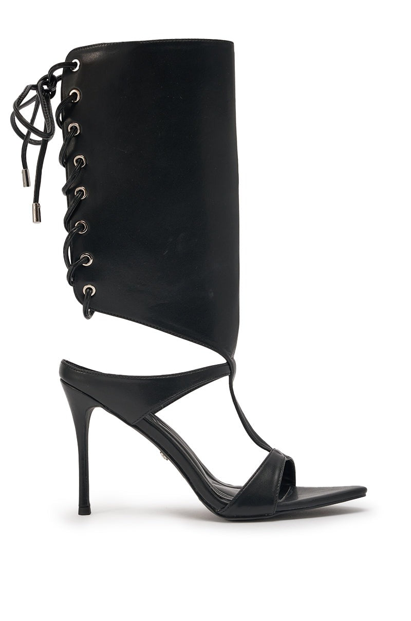AKIRA GOLD BODHI BLACK SEXY GLADIATOR SANDAL
