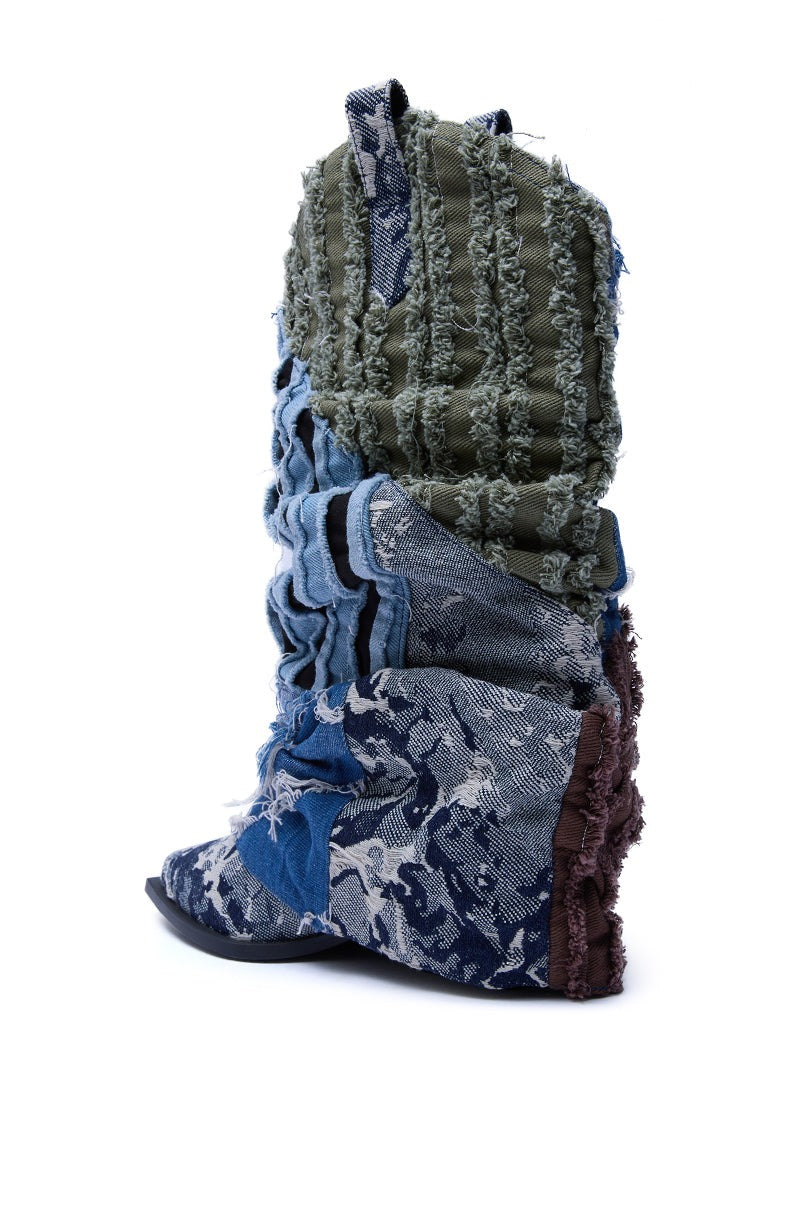 AZALEA WANG GABRYLE MULTI MATERIAL WESTERN BOOTIE