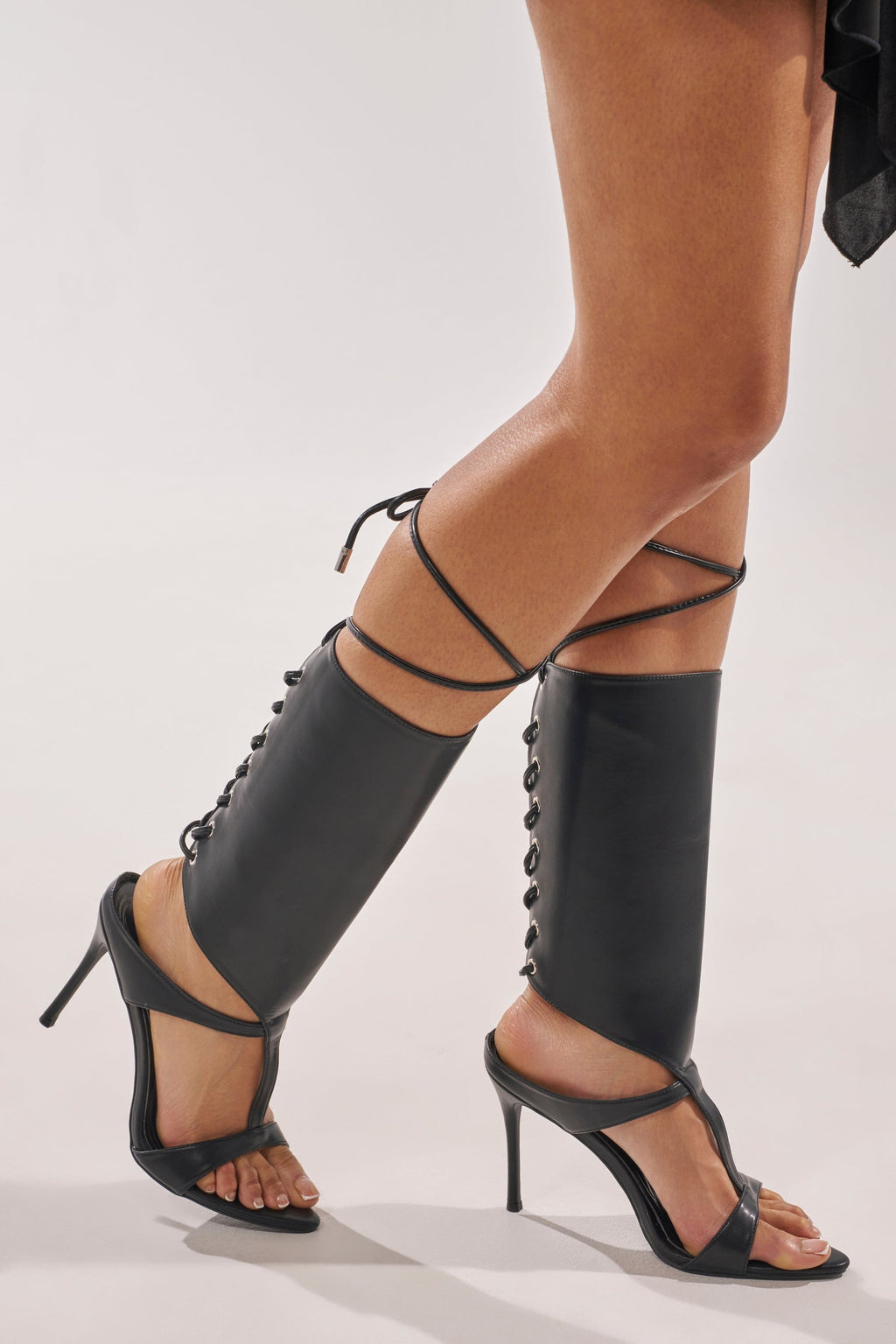 AKIRA GOLD BODHI BLACK SEXY GLADIATOR SANDAL