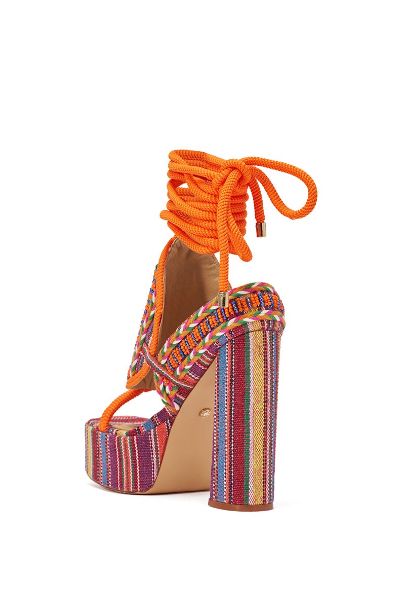 AKIRA GOLD KALINA MULTI CHUNKY BEADED SANDAL