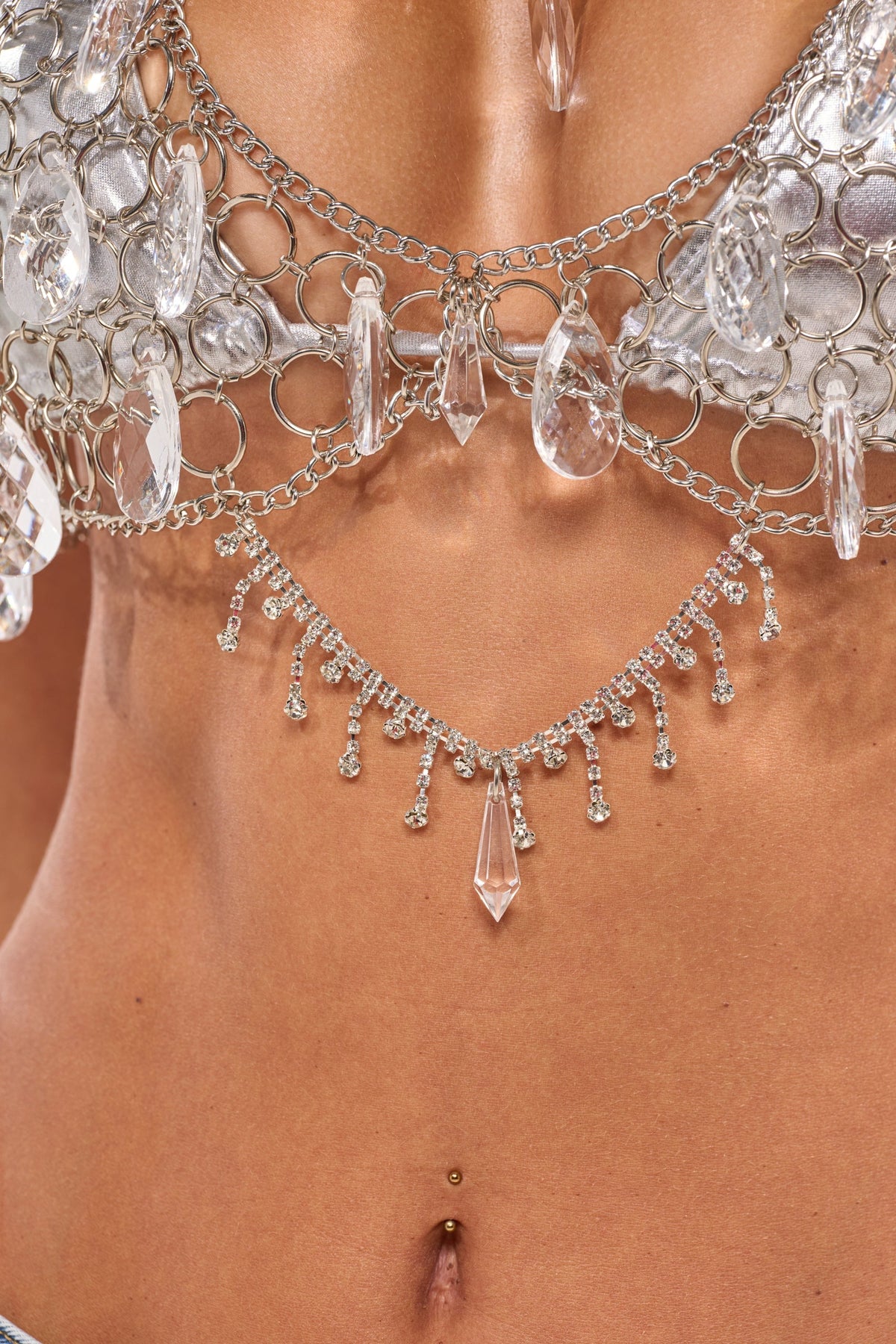 DRIPPY RHINESTONE CHAIN TOP
