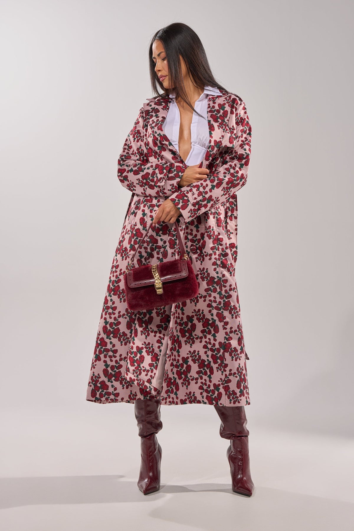 BUY ME ROSES JACQUARD TRENCH