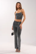 ALL EYES ON ME RHINESTONE FLARE TROUSER