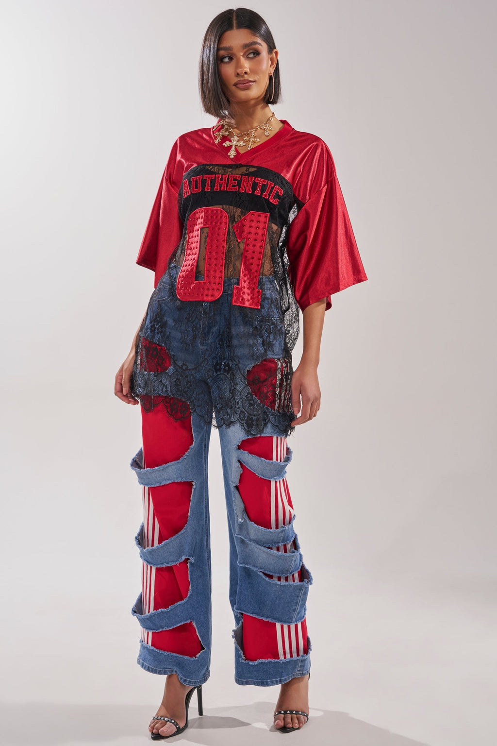 LEXIE LOW RISE DENIM TRACK PANT