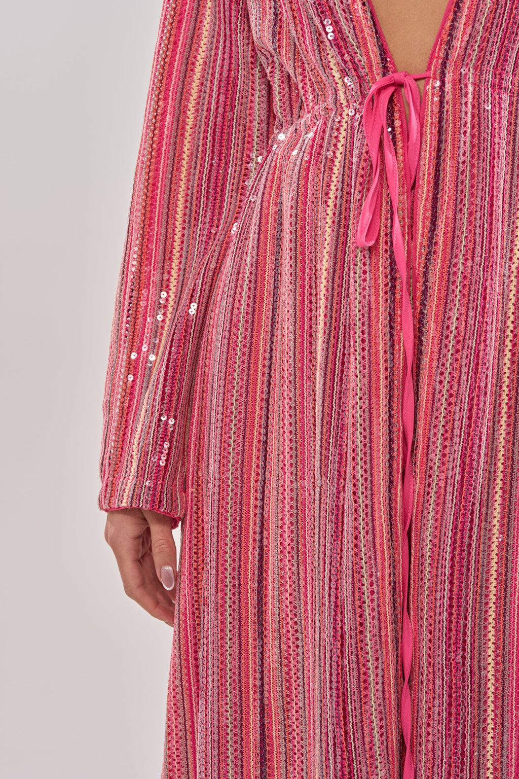 TAYLOR SEQUIN FRONT TIE DUSTER