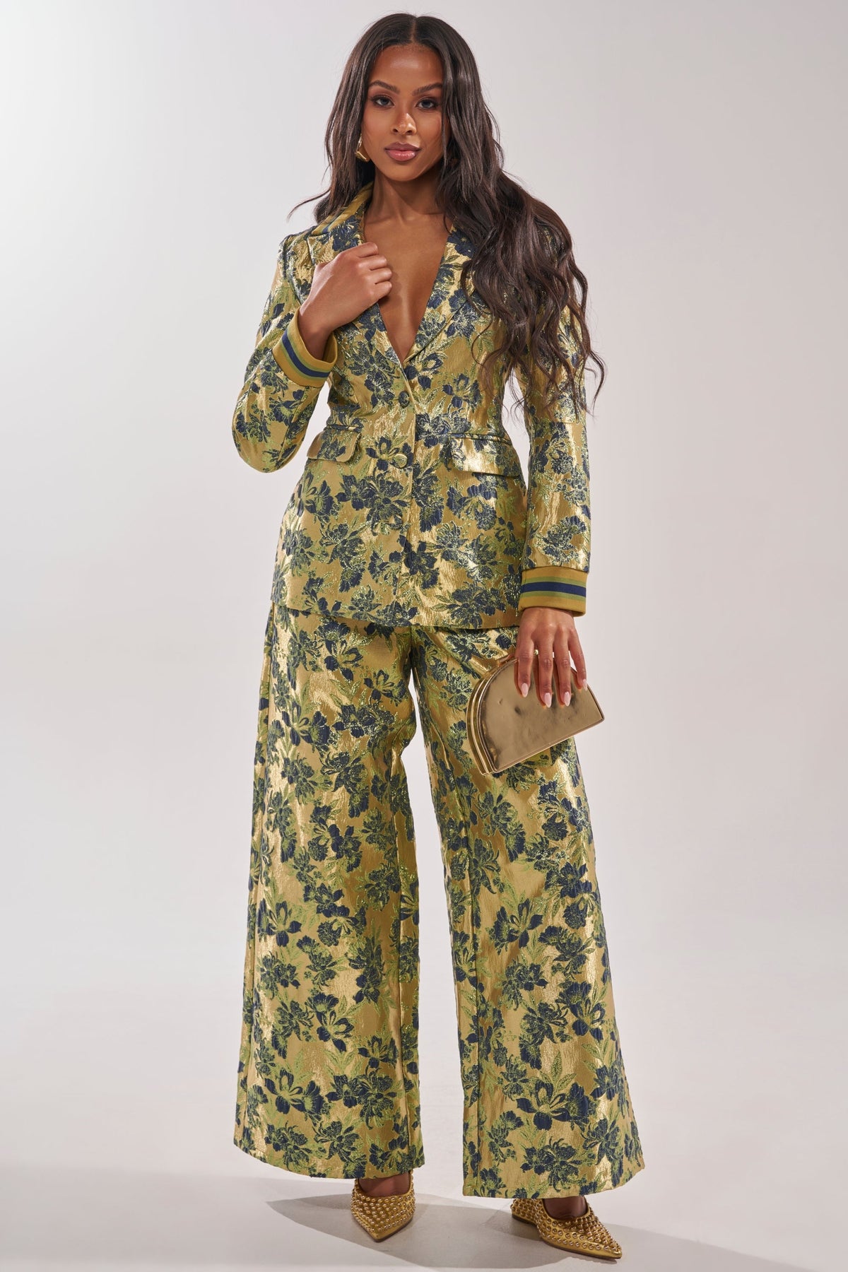 HARLOW BROCADE WIDE LEG PANT