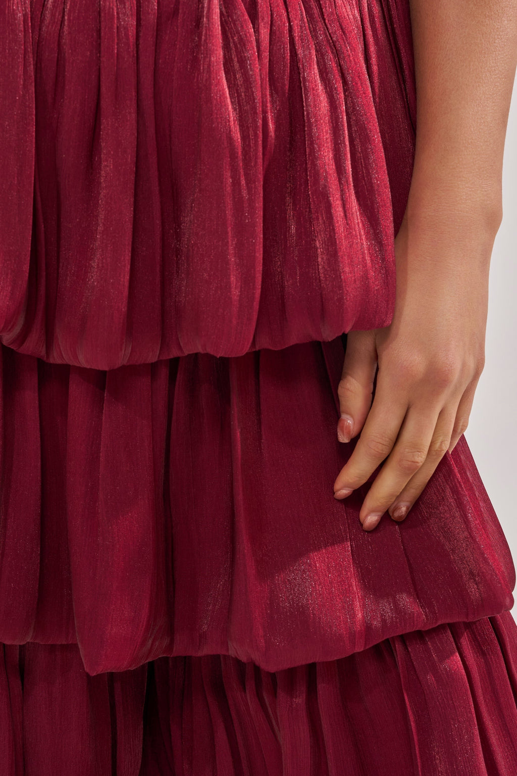 STAR OF THE NIGHT FLOUNCY PANT IN BURGUNDY