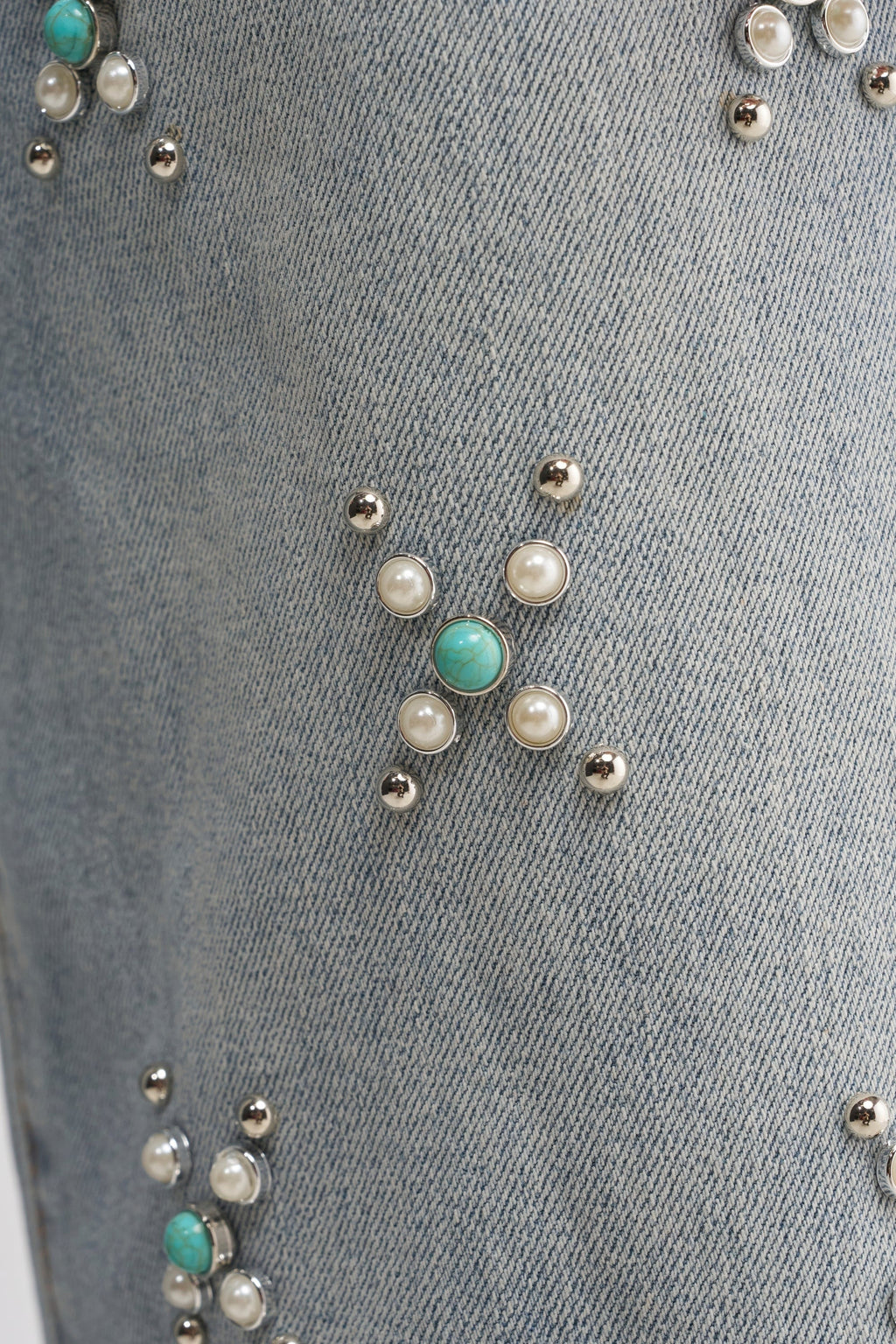 TRYING SOMETHING OUT STUDDED DENIM
