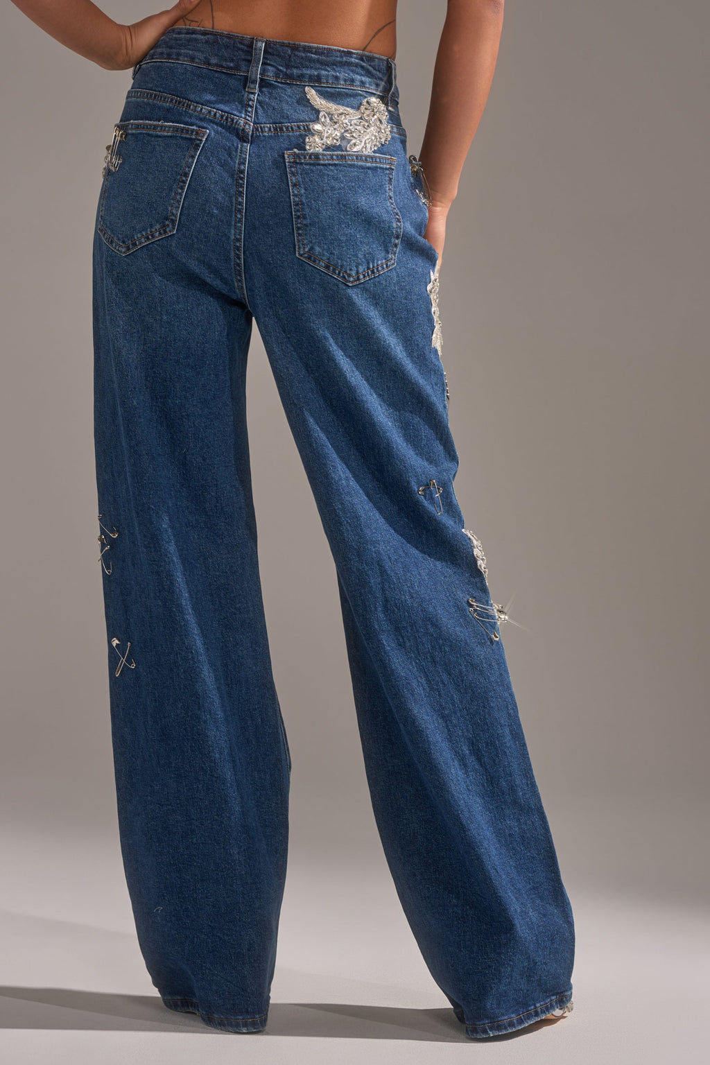 LETS GO BABY DISTRESSED DENIM
