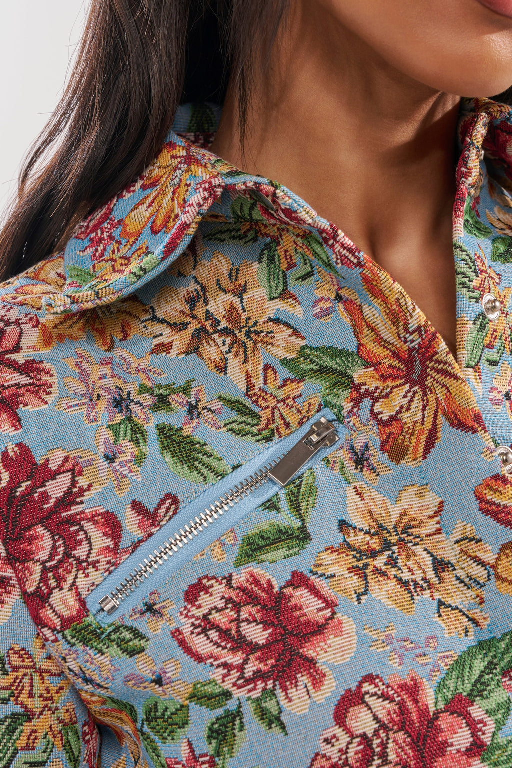 GOOD KARMA TAPESTRY MOTO IN BLUE MULTI