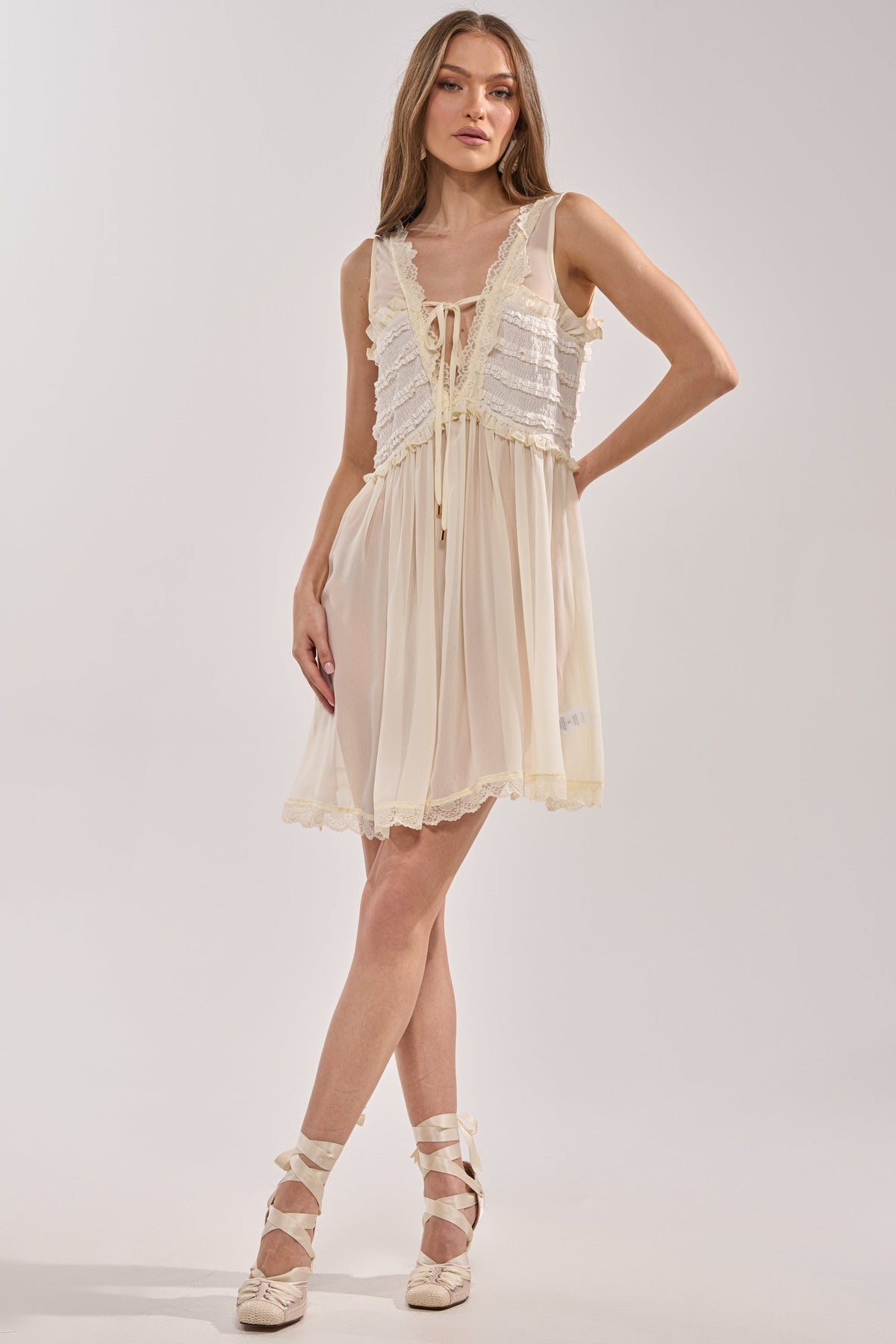 FREE SPIRIT LACE MINI DRESS