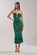 DAY OUT STRAPLESS PRINT MIDI DRESS