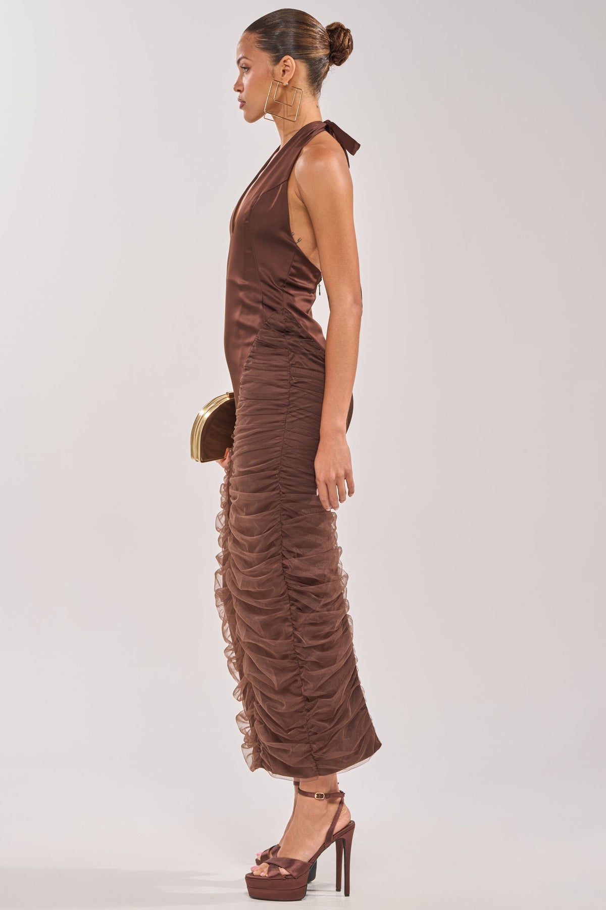 NIKKI HALTER CHIFFON MAXI DRESS