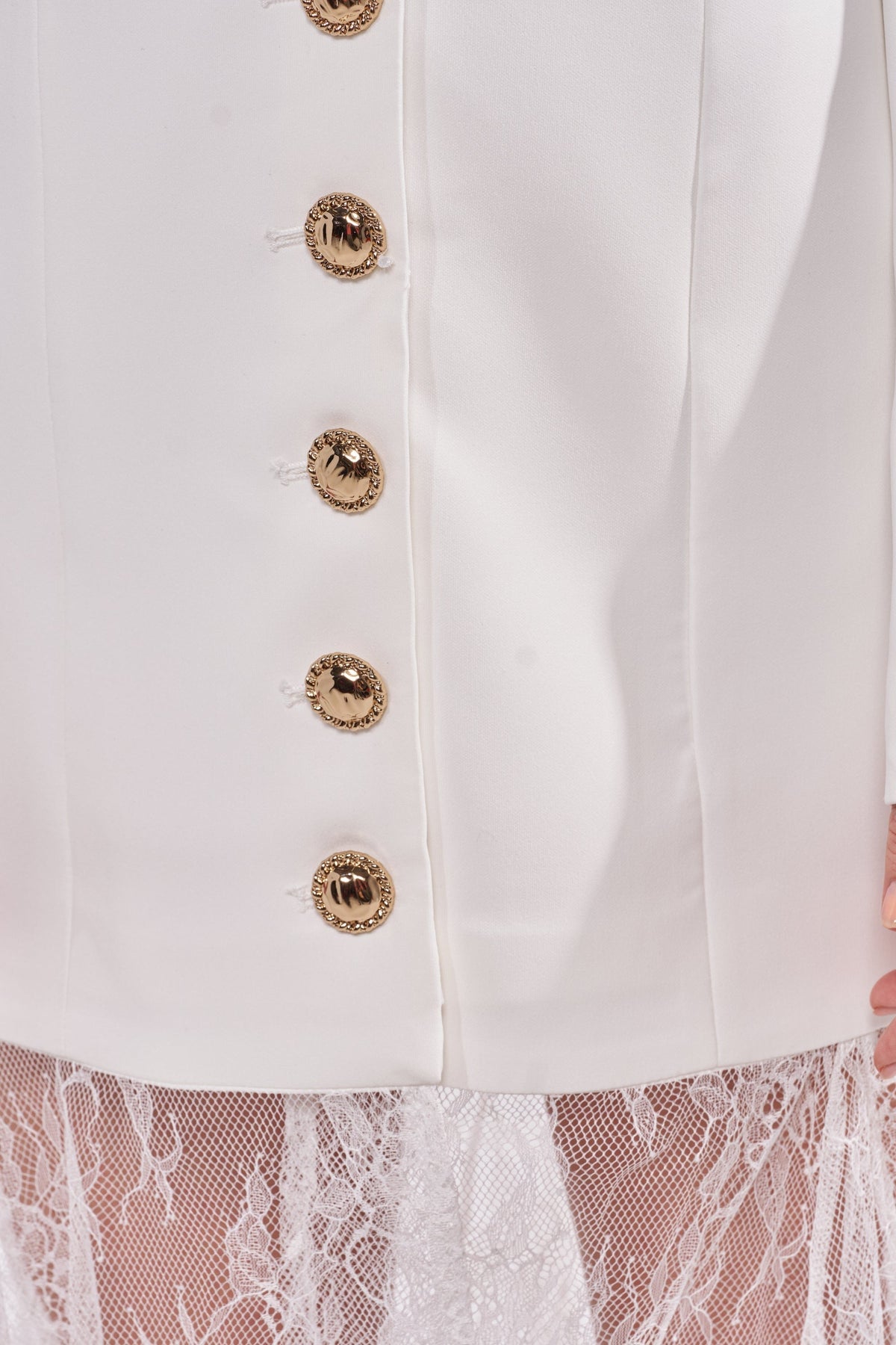 OK BOSS LADY BLAZER MAXI DRESS IN WHITE