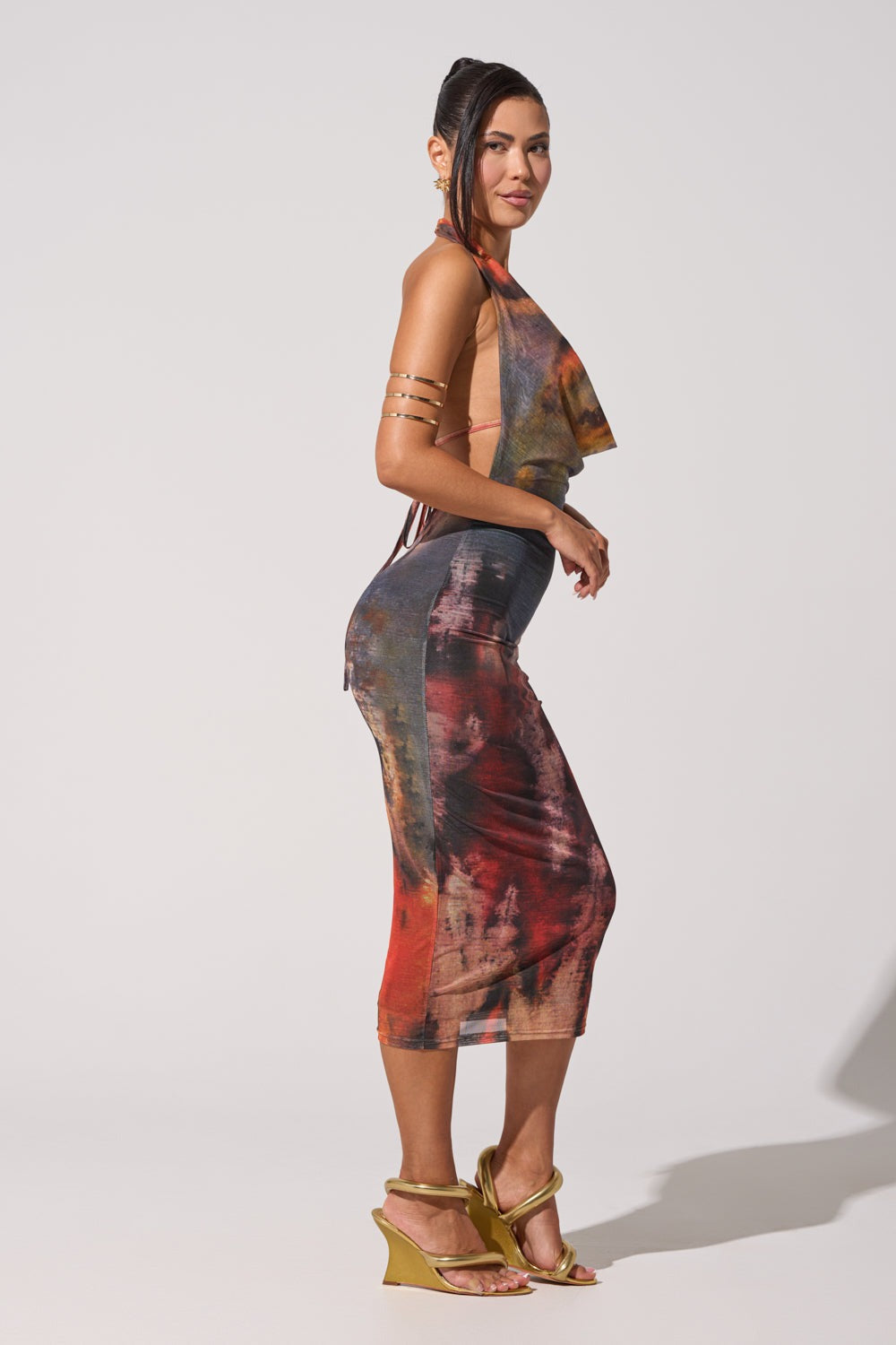 PICASSO DREAM GIRL PRINTED MIDI DRESS