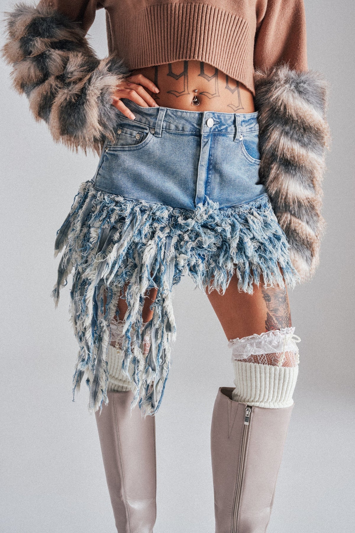 OPEN UP YOUR LOVE DENIM SKIRT