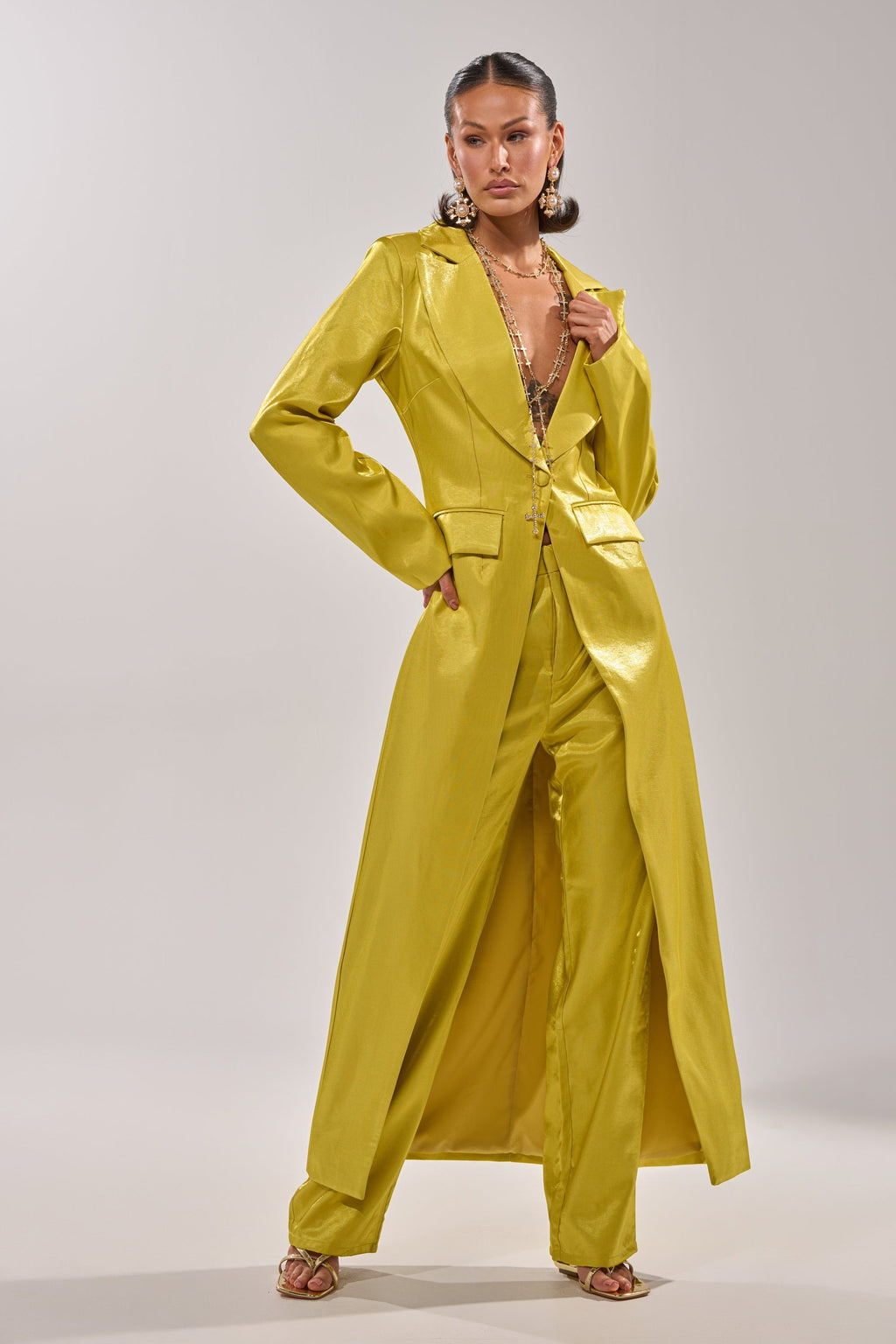 CLEO TROUSER IN CHARTREUSE