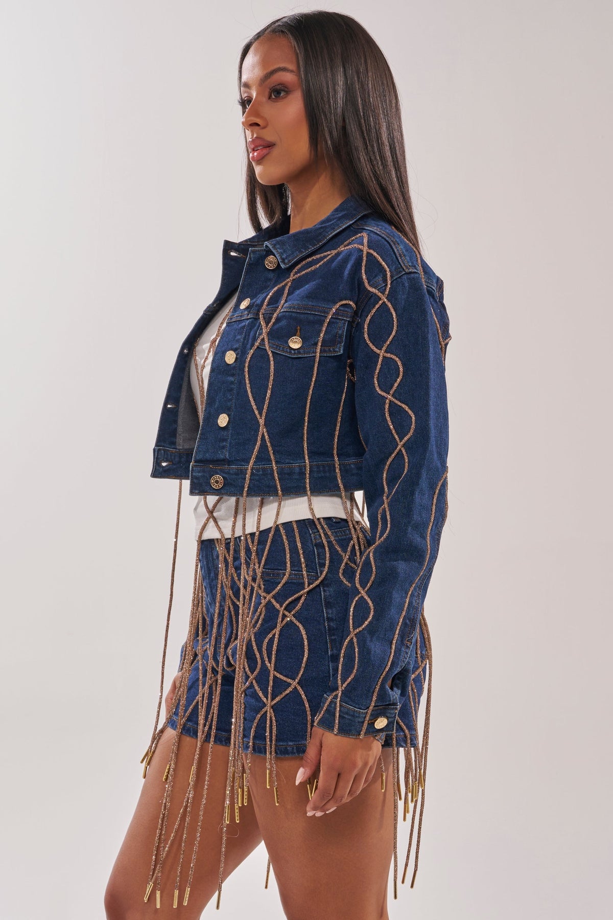 NINA EMBELLISHED DENIM JACKET
