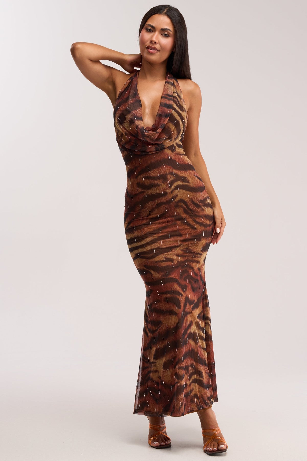PRESSURE STAYS ON CHEETAH MIDI DRESS