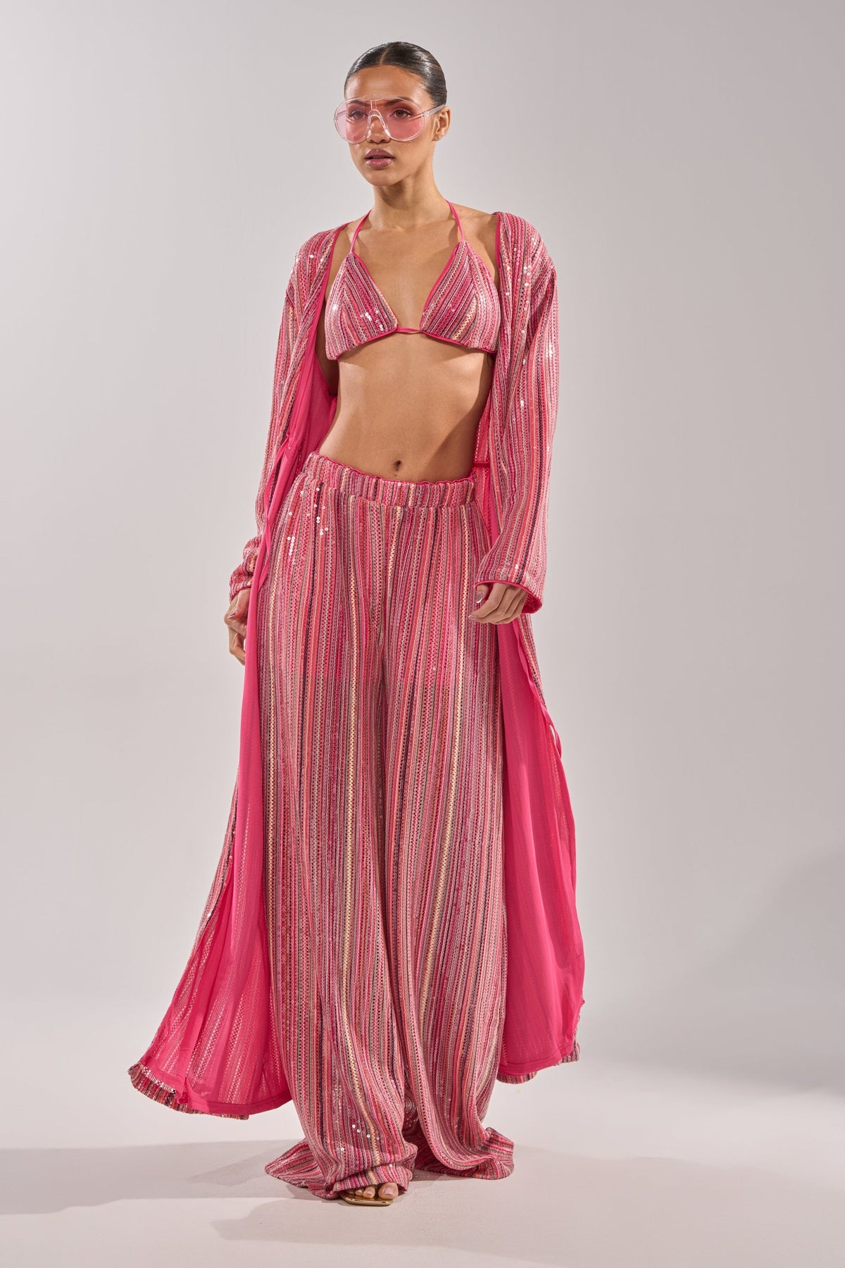 TAYLOR SEQUIN FRONT TIE DUSTER