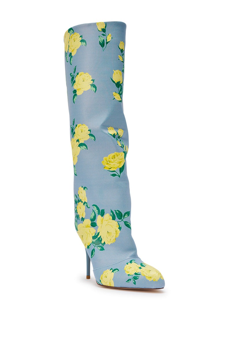 AKIRA GOLD GARLAND BLUE FLORAL BOOT