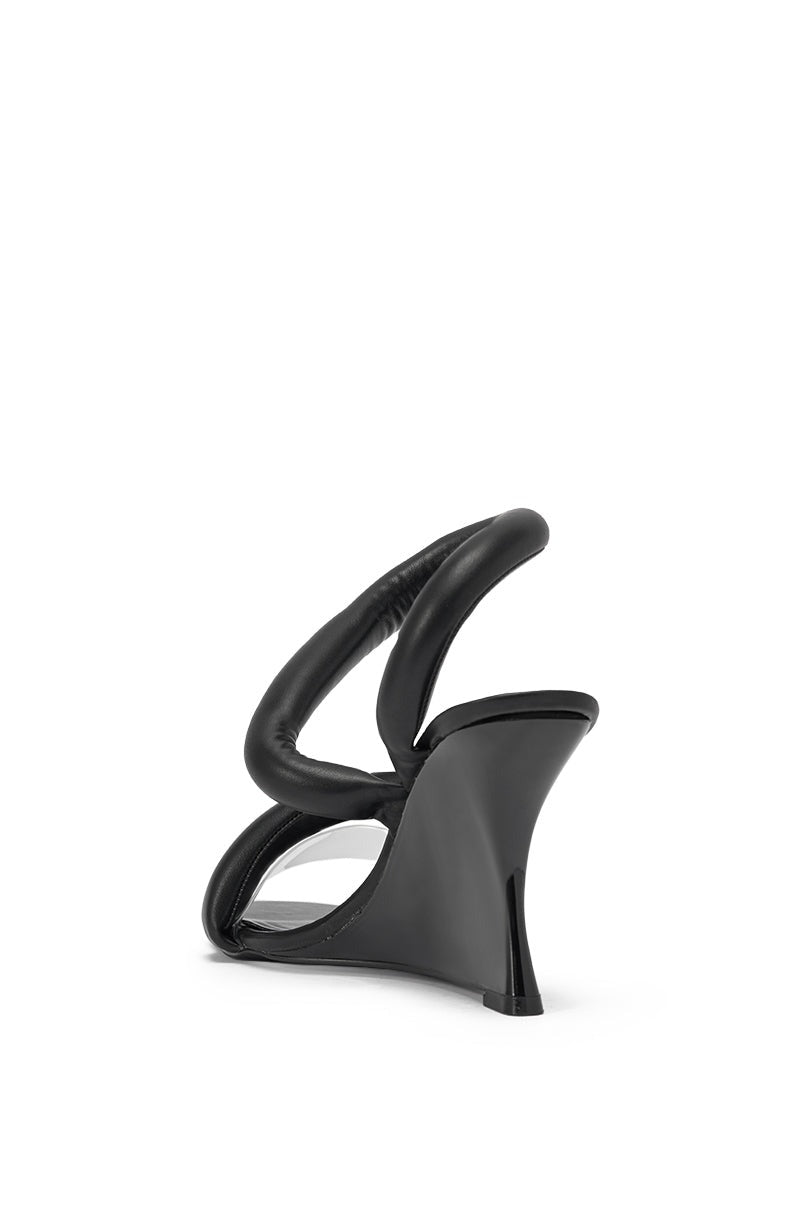 AKIRA MINORU BLACK WEDGE SANDAL