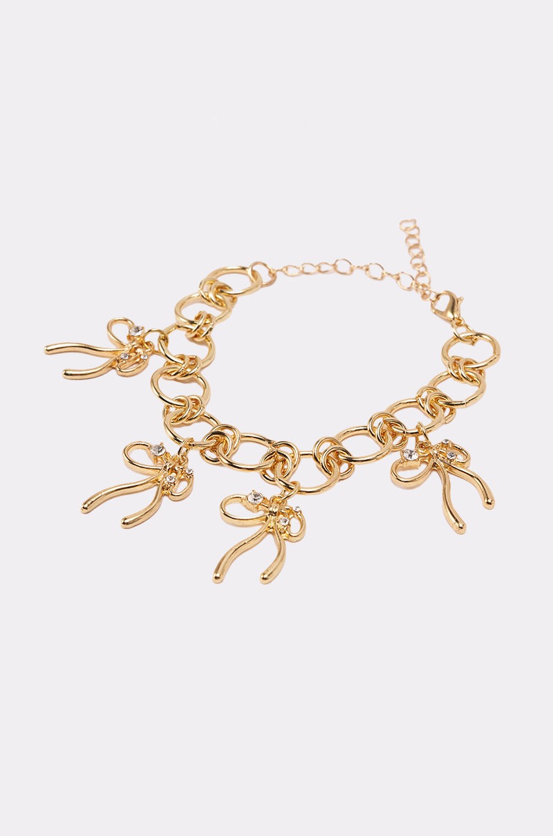 BOW TIME CHARM BRACELET