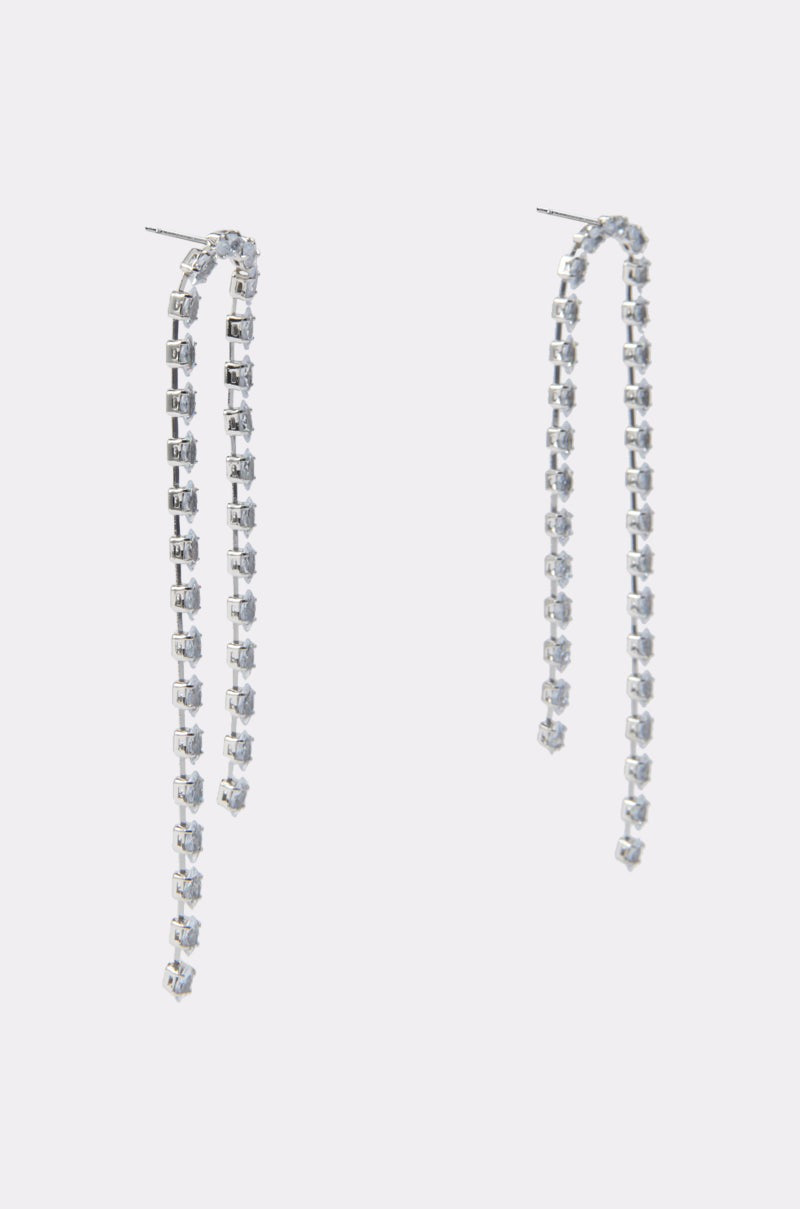 WATERFALL DANGLE EARRING IN SILVER