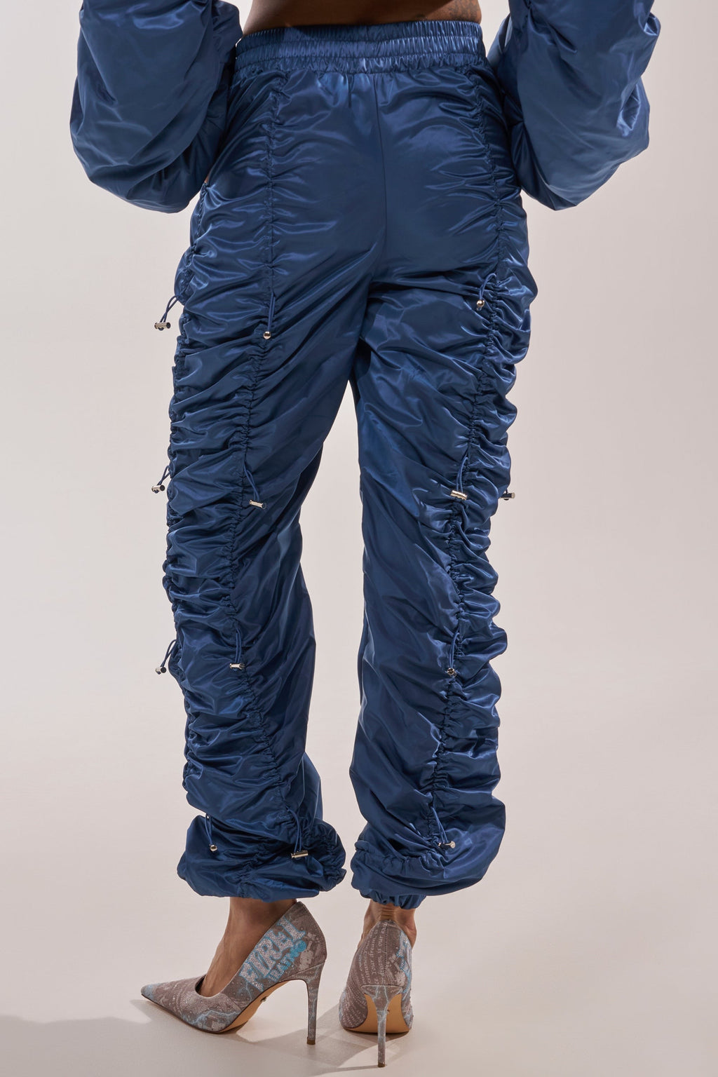 NOT TIME FOR GAMES RUCHED JOGGER IN NAVY