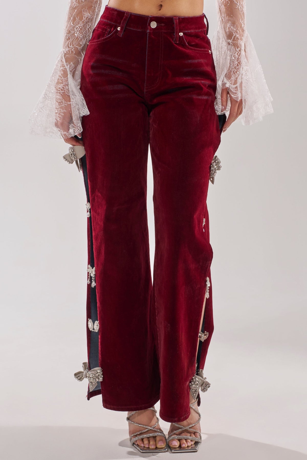 COVERED IN DIAMONDS RELAXED VELVET DENIM