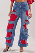 LEXIE LOW RISE DENIM TRACK PANT