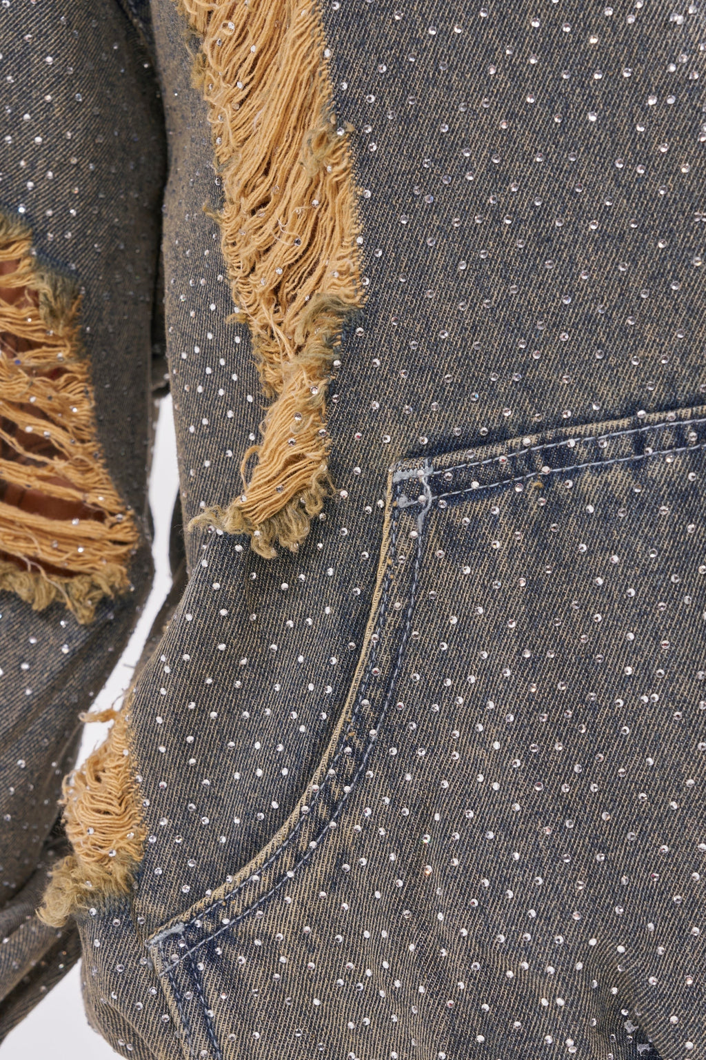 DEMI RHINESTONE DENIM HOODIE