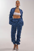 NOT TIME FOR GAMES RUCHED JOGGER IN NAVY