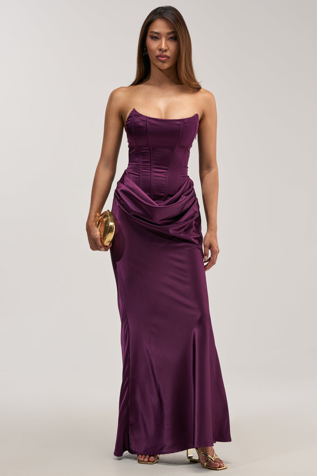 HIGH STAKES SATIN MAXI DRESS