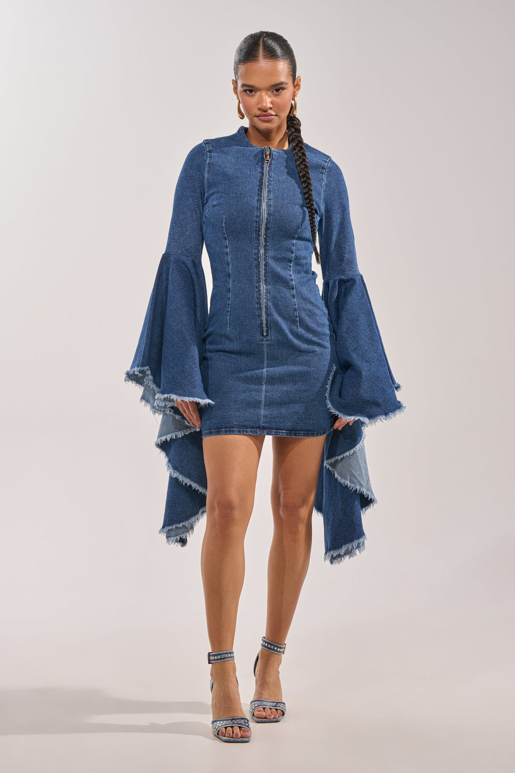 WALK IN THE PARK DENIM MINI DRESS